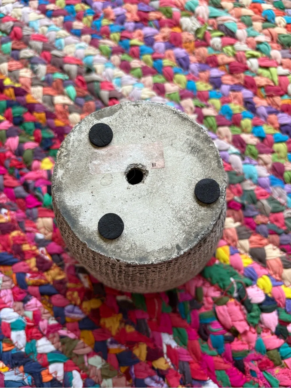 TEXTURED GRAY CERAMIC PLANTER POT